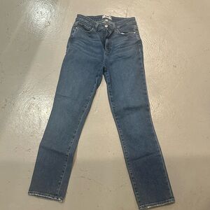 PAIGE Straight Leg Jeans in Indigo Blue
